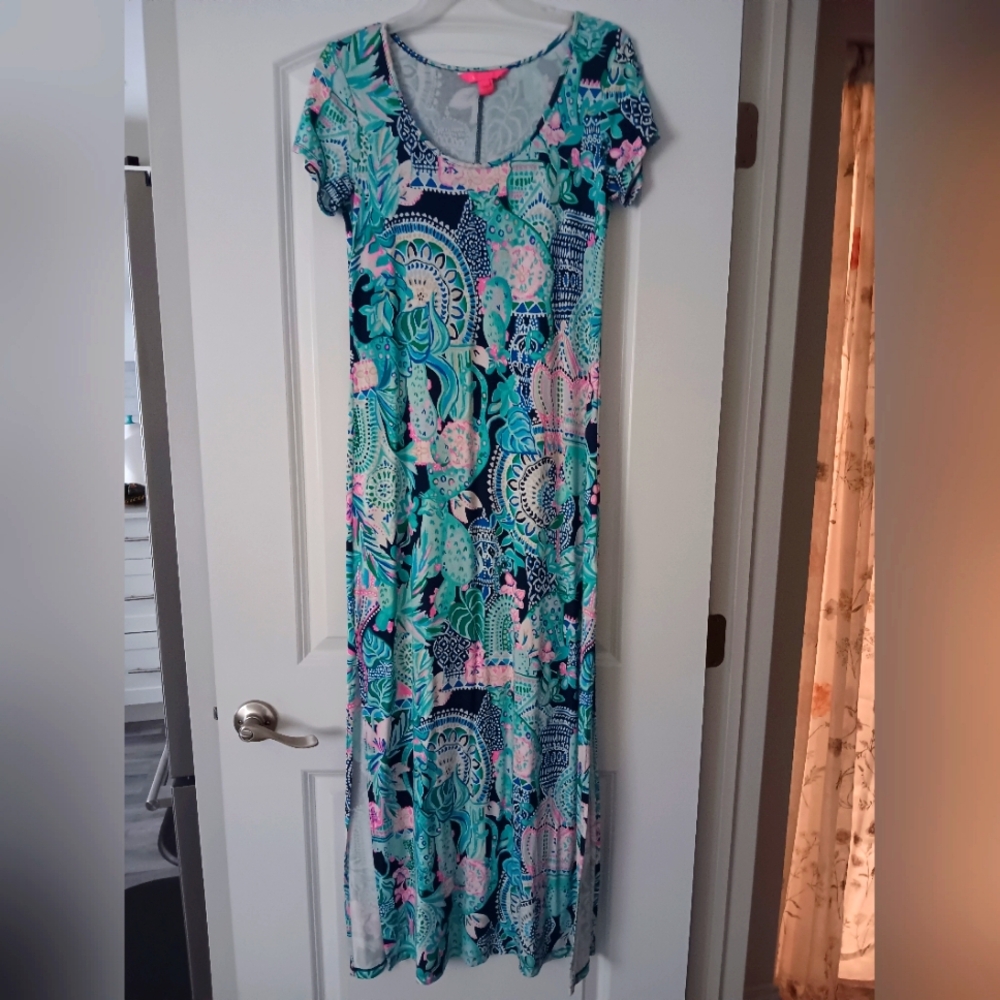 Lilly Pulitzer Maxi Dress Short Sleeve Size S
